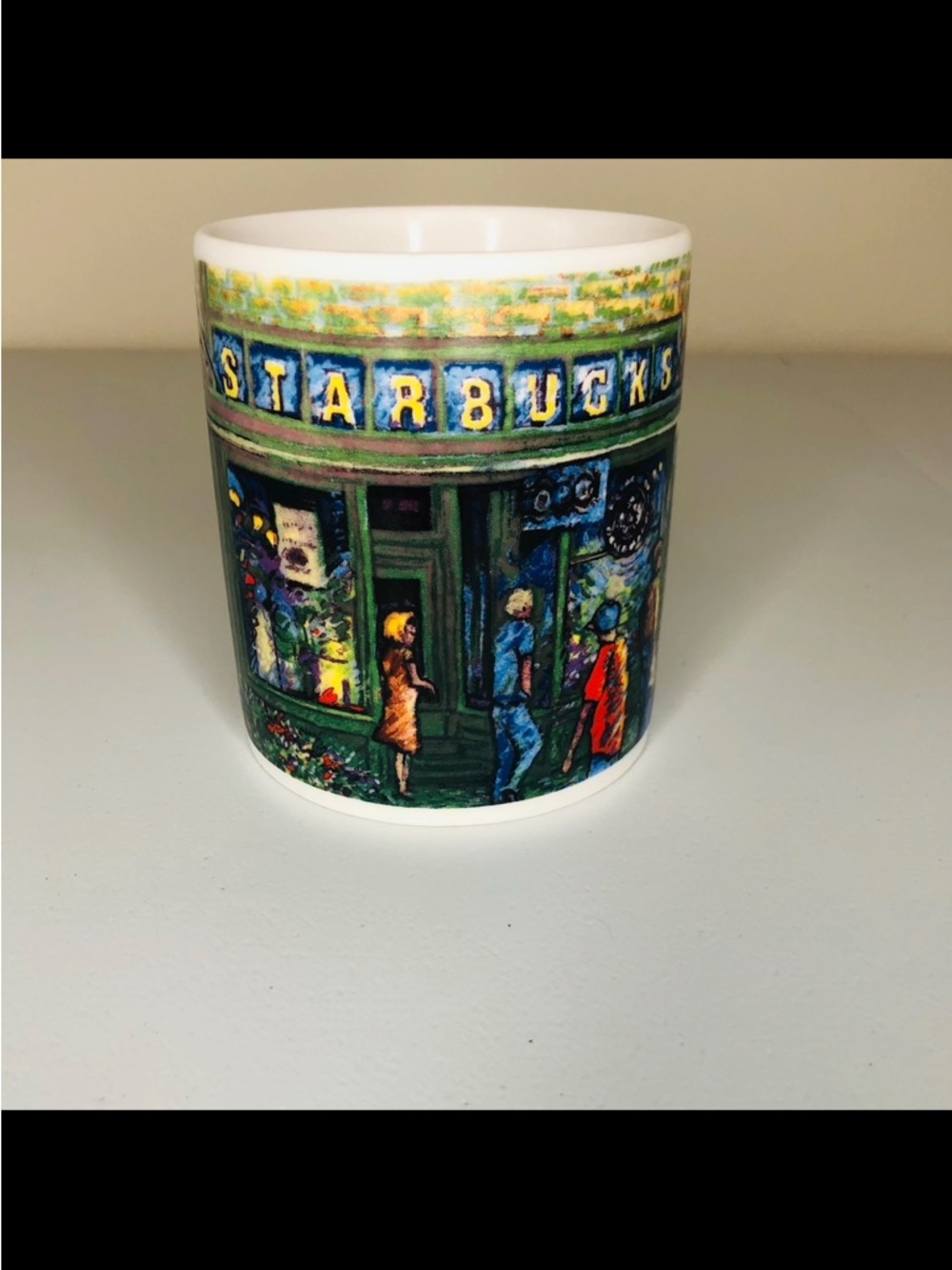Starbucks Seattle Pike Place Original Store 1971 Artist Rendering Coffee Mug